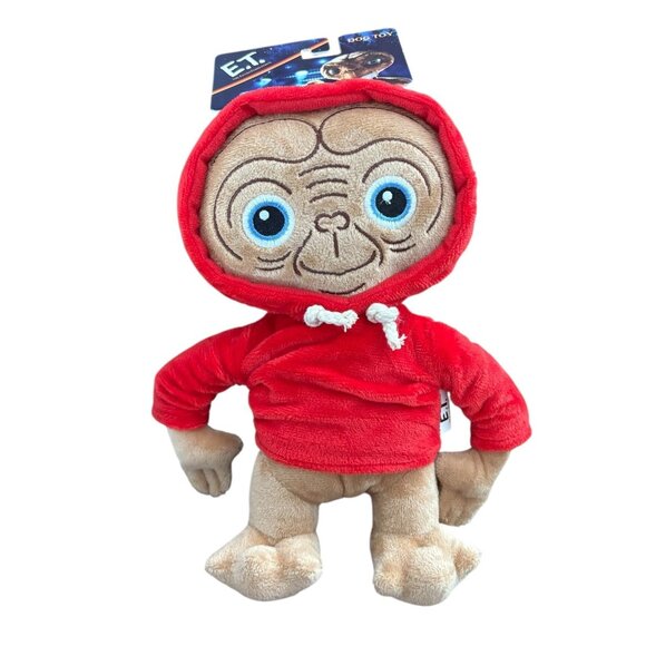 E.T. Dog Toy 10" Plush Squeaker Red Hoodie Fetch For Pets Dogs NWT - Picture 1 of 2